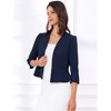 Allegra K Women's Open Front Collarless 3/4 Sleeve Peplum Business Work Suit Blazer - 4 of 4