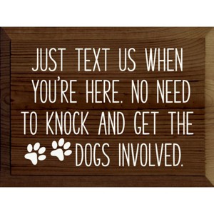 Slickblue Rustic Dog Warning Sign, Solid Knotty Pine Wood, 9x12 Wall Art, Entryway Humor Style - 1 of 3