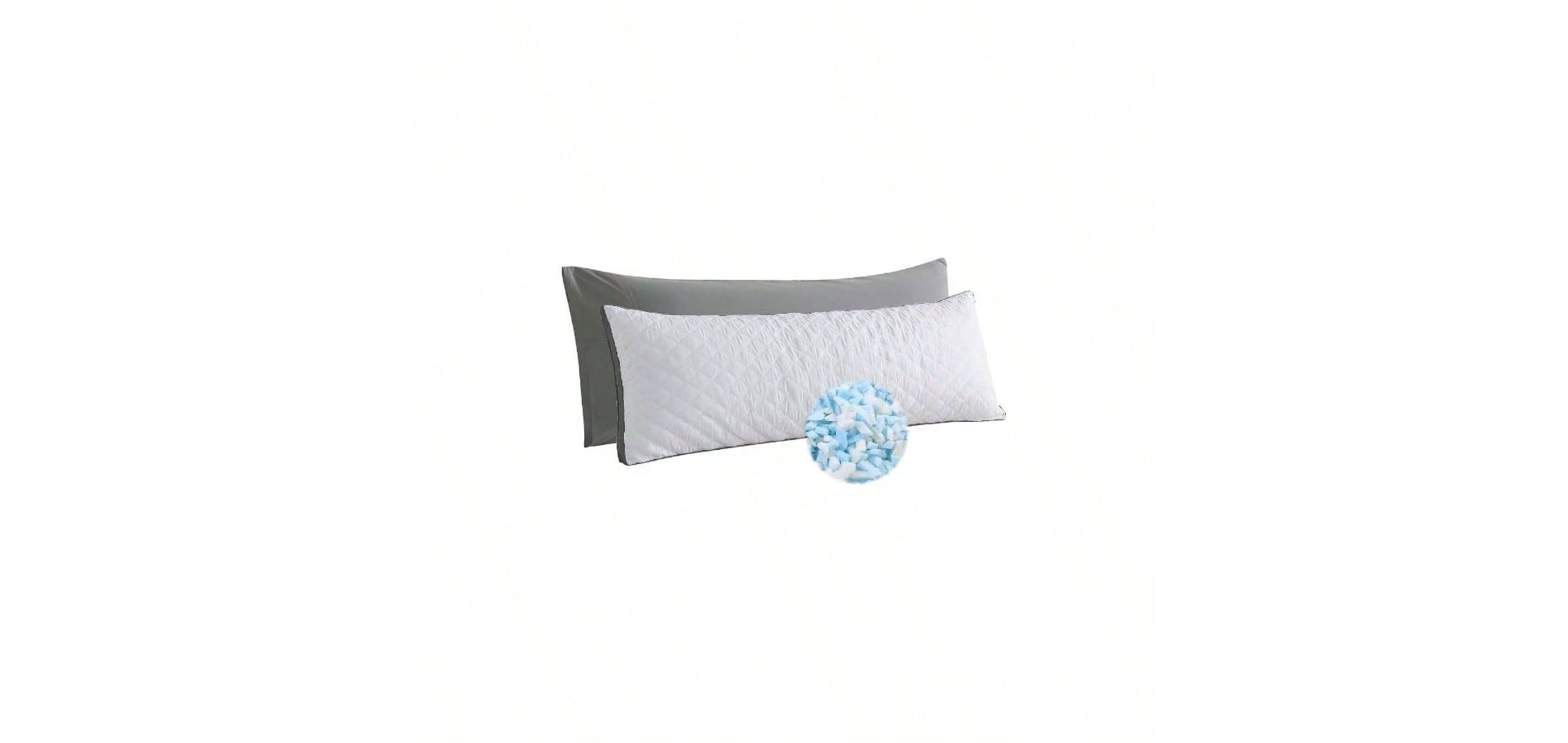 Foam Body Pillow, 20x54 Inch, White, Removable Pillowcase