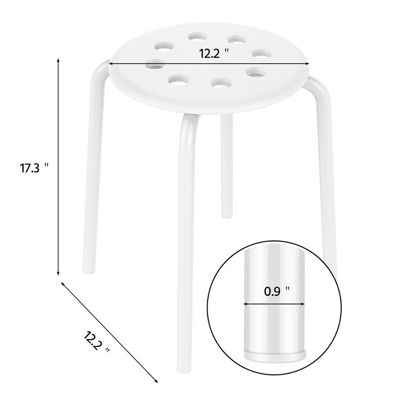 Yaheetech Portable 5 x Plastic Stack Stools Backless Classroom Seating, 3 of 9