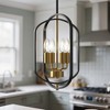 YANSUN 4-Light Black Chandelier with Metal Oval Frame and Dual-Finish Matte Black and Gold, Decorative E12 Sockets and Adjustable Downrods - 2 of 4