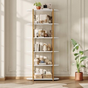 6 Tier Bookshelves, Home Office Bookcase Shelf Storage Organizer, Free Standing Storage Shelving Unit for Bedroom, Living Room and Home Office - 1 of 4