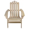 Northlight 36" Natural Brown Classic Folding Wooden Adirondack Chair - 3 of 4