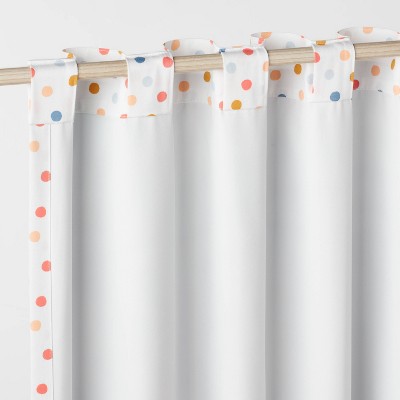 84" White Polka Dot Blackout Kids' Curtain Panel