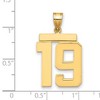 Black Bow Jewelry 14k Yellow Gold, Athletic Collection, Large Polished Number 19 Pendant - 2 of 3