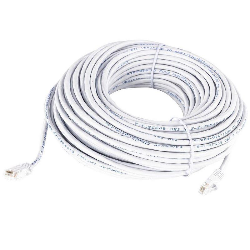 Monoprice Cat5e Ethernet Patch Cable - 100 Feet - White | Network Internet Cord - RJ45, Stranded, 350Mhz, UTP, Pure Bare Copper Wire, 24AWG, 3 of 6