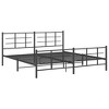 vidaXL King Metal Bed Frame with Headboard/Footboard - Black, 76"x79.9" Steel Slatted Base for Bedroom Stability and Under-Bed Storage - 2 of 4