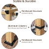 Retractable Aluminum Pergola – 10x10/10x13 Ft Wood-Grain Design, Adjustable Sunshade & Rust-Proof Frame for Patio/Backyard/Garden - 3 of 4