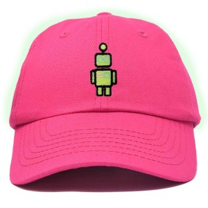 Dalix Robot Embroidered Glow in the Dark Retro Dad Hat Cotton Baseball Cap Adjustable Mens - 1 of 4