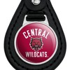 Central Washington University Wild Cats Logo Black Leather Keychain - 3 of 4