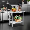 Stainless Steel Workbench with Adjustable Shelves and Hooks, Commercial Kitchen Prep Table, Heavy Duty Curved-Edge Workbench for Restaurant, Outdoor - 3 of 4