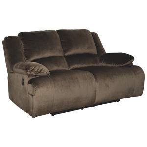 Clonmel Reclining Loveseat Chocolate Brown - Signature Design by Ashley, Brown Brown