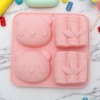 Unique Bargains Candy Mould 4-Cavity Pandas with Bamboo Candy Mould Hand Wash 5.55"x5.31"x1.3" 1 Pc - 2 of 4