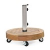 Gulches Teak Finish Round Umbrella Base - 30 lbs Heavy Duty - 4 of 4