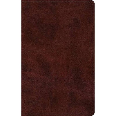 ESV Large Print Thinline Bible (Trutone, Mahogany) - (Leather Bound)