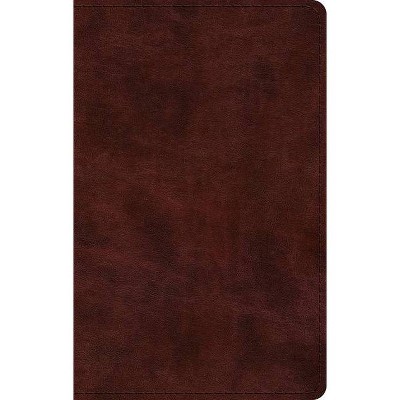 ESV Large Print Thinline Bible (Trutone, Mahogany) - (Leather Bound)