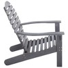 vidaXL Solid Acacia Wood Adirondack Chair in Gray Color - Weather-resistant Outdoor Garden Furniture with High Backrest, Wide Arms, and Contoured Seat - 4 of 4