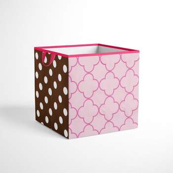 Bacati - Butterflies/Ladybugs Pink/Chocolate Storage Box Small