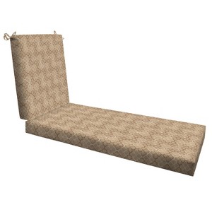 Honeycomb Outdoor Chaise Lounge Cushion - Courtyard Geo Almond - 1 of 4