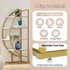 MAYEERTY 4 Tier Round Bookshelf, MDF Board Gold Metal Frame, Home Office, White - 3 of 4