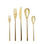 5pc Stainless Steel Dragonfly Silverware Set  Gold - Fortessa Tableware Solutions