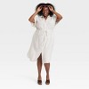 Women's Short Sleeve Linen Midi Shirtdress - A New Day™ - 3 of 3