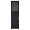 63" Tall Bathroom Storage Cabinet with Glass Doors, Free-Standing, Two Drawers, and Adjustable Shelves, MDF Board, Painted Black - 3 of 4