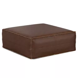 Wendal Extra Large Coffee Table Pouf Distressed Dark Brown - WyndenHall
