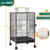 Yaheetech 31-Inch Wrought Metal Birdcage with Rolling Stand, Black - 3 of 4