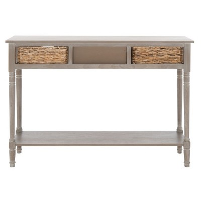 Christa Brown Wood and Metal Console Table with Storage