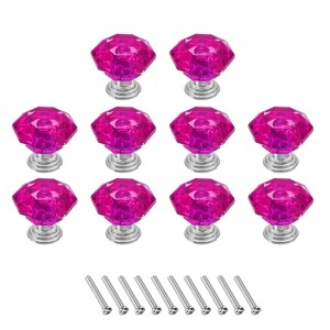 Unique Bargains Crystal Cabinet Knobs with Screw for Cupboard Wardrobe 10 Pcs - 1 of 4