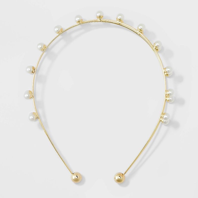 Duo Wire Pearl Headband - A New Day&#8482; Gold, 1 of 7