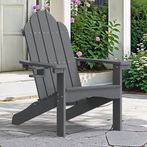 Arceso Adirondack Chair，36 Inch Outdoor Patio Chair，Adirondack Chairs with Cup Holder,  Plastic Adirondack Chairs for Patio, Law, Garden - 1 of 4