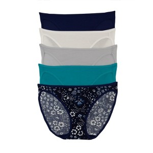 Felina Smooth Low Rise Bikini Panties - Seamless Underwear for Women, Panties for Women (5-Pack) - 1 of 4