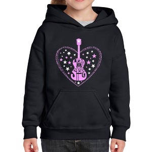 LA Pop Art It's A Love Story - Girl's Word Art Hooded Sweatshirt - 1 of 4