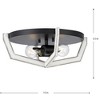 Progress Lighting Galloway 2-Light Flush Mount Ceiling Light, Matte Black, Open Frame, Brushed Nickel, No Shade - 2 of 3