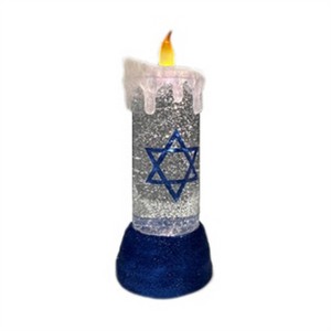Hanukkah Candle Snow Globe 9.5"H - 1 of 2