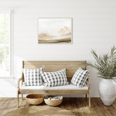 Southern Landscape Abstract Canvas Wall Art with White Beaded Frame