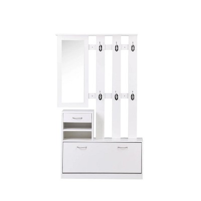 TIRAMISUBEST Combination Model Gate Cabinet with Shoe cabinet+Hang shelf+ Mirror