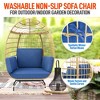 SereneLife Wicker Egg Chair with Cushions - 3 of 4