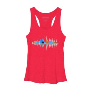 Women's Design By Humans Sounds of Nature Color Tree Notes By NomAdartStudio Racerback Tank Top - 1 of 2