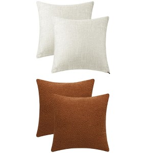 REGALWOVEN 4 Pcs Solid Indoor Outdoor Throw Pillow Cover 18" x 18" - 1 of 4
