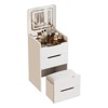DOMETOUR 3-in-1 Vanity Desk w/ Flip Mirror, Glass Top, 3 Drawers & Stool, Compact Makeup Table for Bedroom - 3 of 4