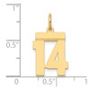 Black Bow Jewelry 14k Yellow Gold, Athletic Collection, Small Polished Number 14 Pendant - 4 of 4