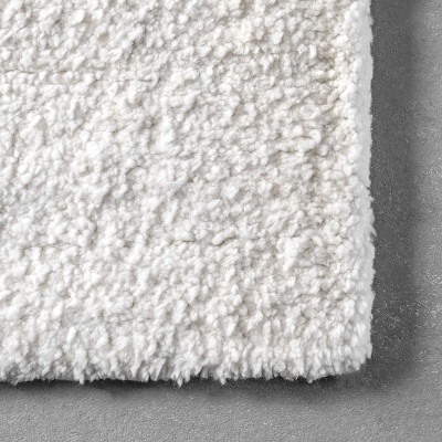 Ivory Striped Tufted 8' x 10' Handmade Synthetic Area Rug