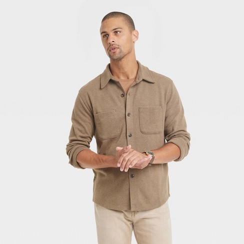 Brushed Goodfellow Target - Knit Jacket Shirt Men\'s Xxl & : Brown Co™