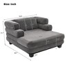52.4" x 58.7" Chenille Oversized Chaise Lounge Sofa Bed with Layered Armrests, Plush Cushions - 2 of 4