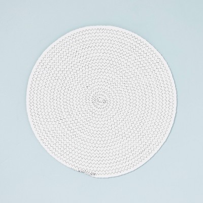 15" Round Braided Plate Charger Cream/Gray - Hearth & Hand™ with Magnolia