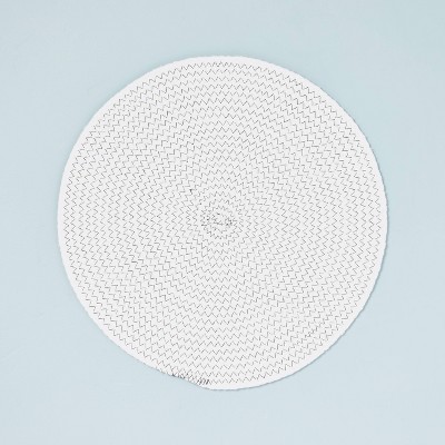 Photo 1 of 15 Round Braided Plate Charger Cream/Gray  - Hearth  Hand with Magnolia