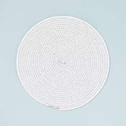 15" Round Braided Plate Charger Cream/Gray  - Hearth & Hand™ with Magnolia
